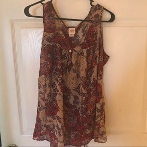 Sheer floral print blouse